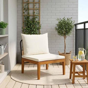vidaXL Tuin Midden Sofa met Kussens Massief acaciahout &, Verzenden, Nieuw