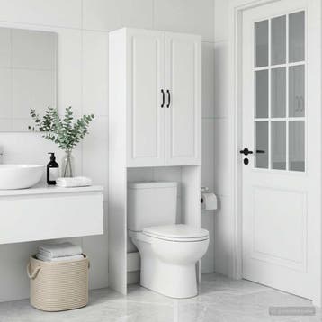 vidaXL Toiletkast UTRECHT Wit 66 x 25,5 x 190 cm Bewerkt, Verzenden, Nieuw