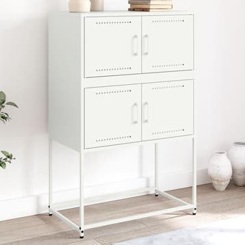 vidaXL Dressoir 68,5x38,5x107 cm staal wit, Verzenden