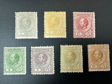Suriname 1870/1945 - Brandkast overdrukken en Willem III -, Gestempeld