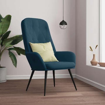 vidaXL Relaxstoel fluweel blauw, Verzenden