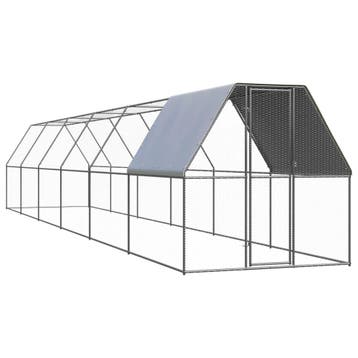 vidaXL Kippenhok 2x12x2 m gegalvaniseerd staal, Verzenden
