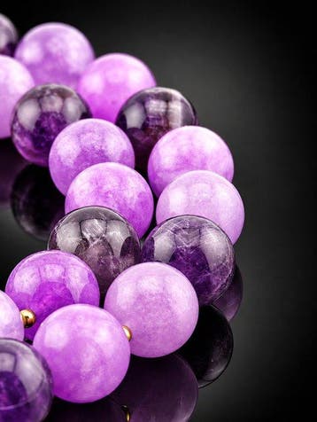 Amethyst & Morganite Ketting - 925 Sterlingzilver -