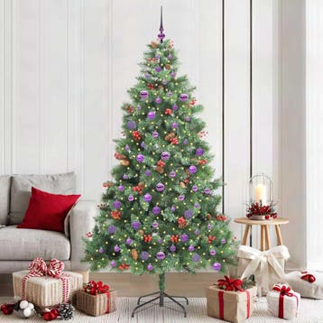 vidaXL Kunstkerstboom 300 LEDs Warmwit PVC en Metalen Groen, Verzenden