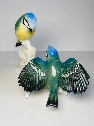 Karl Ens, Volkstedt - Beeldje - Blue tit (2) - Porselein, Antiek en Kunst