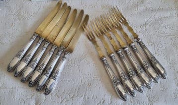 Ménagère pour 12 personnes - Argent, Laiton, Antiquités & Art