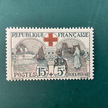 Frankrijk 1918 - Rode Kruis-postzegel met goede centrering, Gestempeld