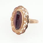 Ring - 14 karaat Geel goud Granaat - Granaat, Nieuw