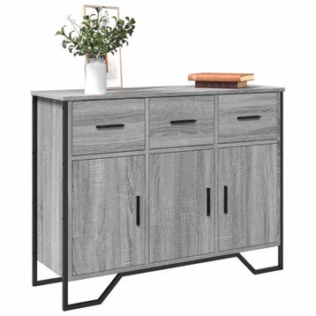 vidaXL Dressoir 97x32,5x74,5 cm bewerkt hout grijs sonoma, Verzenden