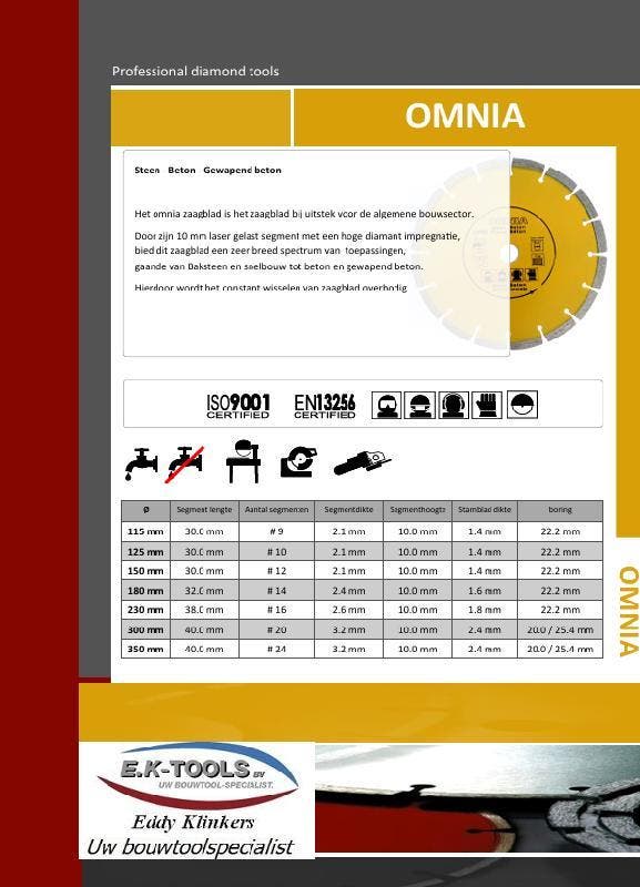 Diamant zaagblad voor steen beton en gewapend beton., Bricolage & Construction, Outillage | Meuleuses, Envoi