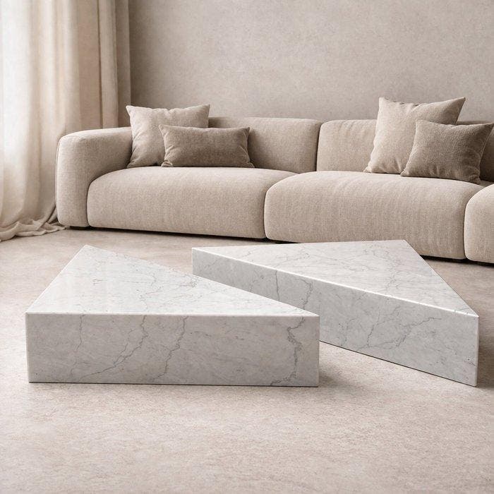 TLM - Andrea Grasso - Salontafel (2) - Carrara marmer, Antiek en Kunst, Kunst | Designobjecten