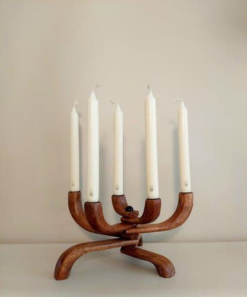 Chandelier candélabre - Bois - candélabre en bois