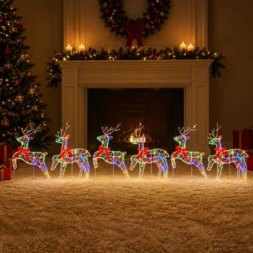 vidaXL Kerst Rendier 6 st 120 LEDs Meerkleurig, Verzenden, Nieuw