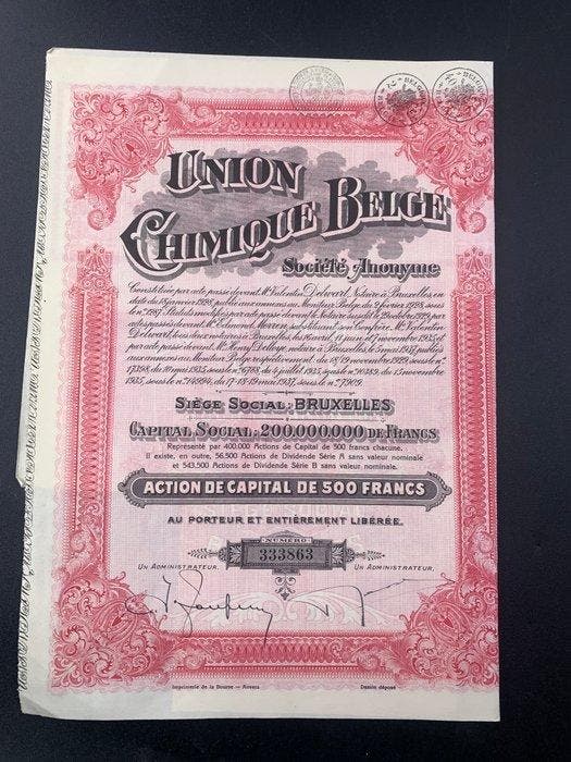België. 9 Physical Share / Stock Certificates from the 20th, Antiek en Kunst, Antiek | Speelgoed