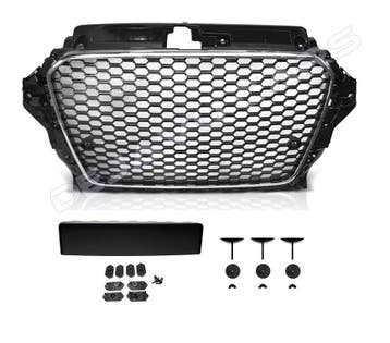 RS3 Look Frontgrill Glans zwart Piano Black Edition voor Aud, Ophalen of Verzenden