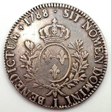 Frankrijk. Louis XVI (1774-1792). Écu aux branches dolivier