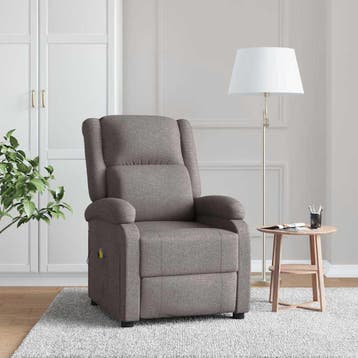 vidaXL Massagestoel stof taupe, Verzenden
