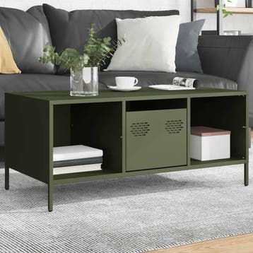 vidaXL Salontafel 101,5x50x43,5 cm koudgewalst staal, Verzenden, Nieuw
