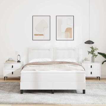 vidaXL Boxspring bed met matras Wit 140 x 200 cm Kunstleer, Verzenden, Nieuw