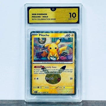 Pokémon Graded card - Pikachu 028 - 30th Anniversary –, Nieuw