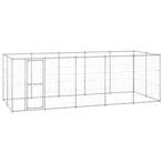 vidaXL Hondenkennel 12,1 m² gegalvaniseerd staal, Verzenden, Nieuw