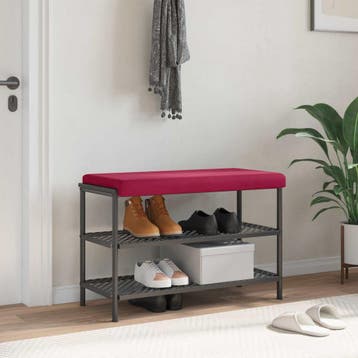 vidaXL Bankkussen fluweel Wijnrood Diepte 35 cm, Verzenden