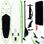 vidaXL Stand Up Paddleboardset opblaasbaar groen en wit, Verzenden