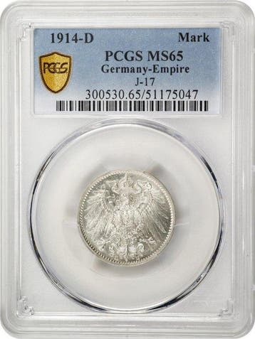 Duitsland, keizerrijk 1 Mark 1914 - PCGS MS65 (Munich)