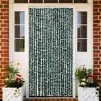 vidaXL Vliegengordijn 90x220 cm chenille groen en wit, Verzenden, Nieuw