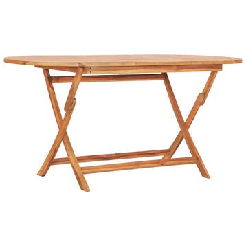 vidaXL Tuintafel inklapbaar 160x80x75 cm massief teakhout, Tuin en Terras, Verzenden, Nieuw
