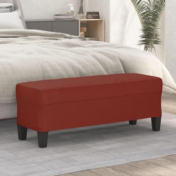 vidaXL Bankje 100x35x41 cm kunstleer wijnrood, Verzenden, Nieuw