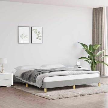 vidaXL Bedframe zonder matras stof lichtgrijs 180x200 cm, Verzenden