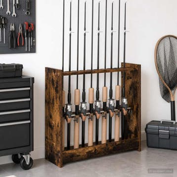 vidaXL Biljartkeu-stand Bewerkt hout 60 x 20 x 57 cm Gerookt, Verzenden, Nieuw