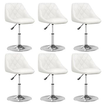vidaXL Eetkamerstoelen 6 st kunstleer wit, Verzenden, Nieuw