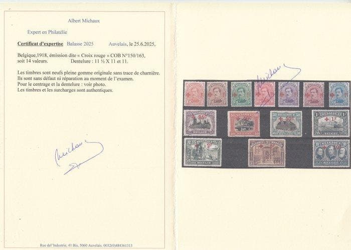 België 1918 - Rode Kruis - OBP : 150/163 zeer goede centrage, Postzegels en Munten, Postzegels | Europa | België