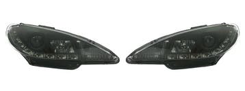 Koplampen LED DRL | geschikt voor Peugeot 206 | zwart, Verzenden, Nieuw, Peugeot