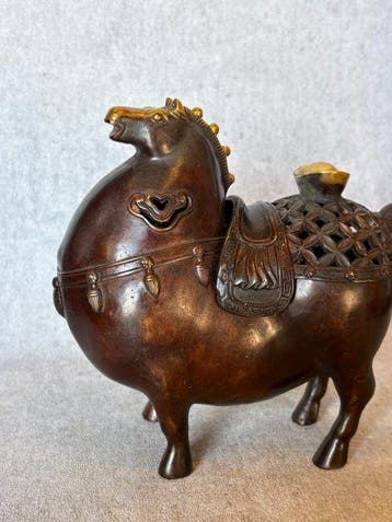 Brûleur dencens - Bronze - Cheval de style Tang