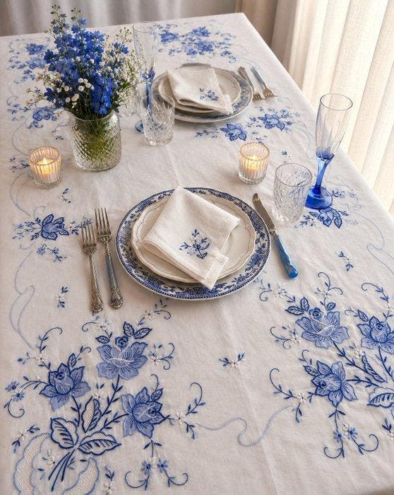 Nappe (13) - 265 cm - 170 cm - Nappe en organza, Antiquités & Art, Tapis & Textile
