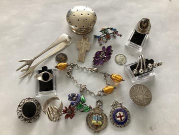 Amethist - Zilver - Broche - Sterlingzilver Voornaamelijk