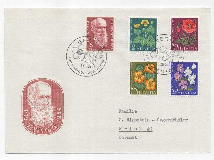Zwitserland - Twee eerste-dag enveloppes FDC Pro Juventute, Postzegels en Munten, Postzegels | Europa | België