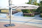 Zweefparasol Medium Roma 3x4m - creme + Voet (Zweefparasols), Ophalen of Verzenden, Nieuw, Zweefparasol