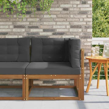 vidaXL Outdoor Hoekbank Naturel, Tuin en Terras, Verzenden, Nieuw