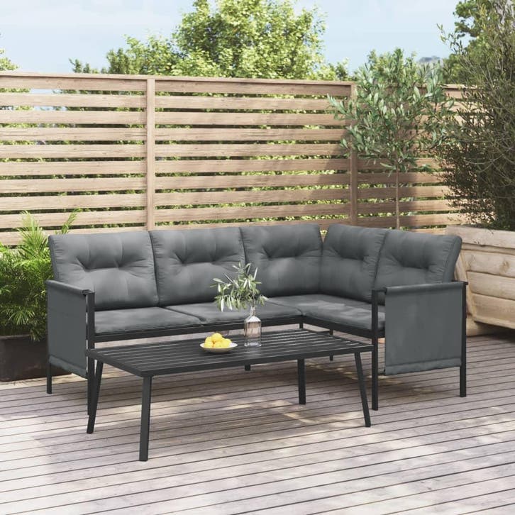 vidaXL Tuintafel 110x55x35 cm staal antracietkleurig, Tuin en Terras, Tuinsets en Loungesets, Nieuw, Verzenden