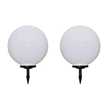 vidaXL Tuinpadlampen 2 st met grondpin LED 50 cm, Verzenden, Nieuw