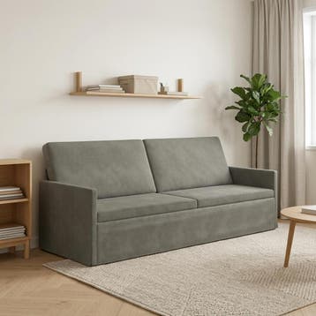 vidaXL 3-zits sofa Lichtgrijs 220 x 81 x 82 cm Corduroy stof, Verzenden, Nieuw