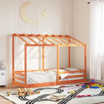 vidaXL Kinderbed met bedhuis 75x190 cm massief grenenhout, Huis en Inrichting, Verzenden, Nieuw