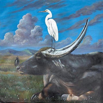 Nguyen Robert (1958) - Sérénité partagée 100 100 cm - No