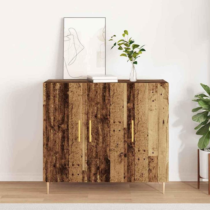 vidaXL Dressoir Oudhout 90 x 34 x 80 cm Bewerkt hout, Huis en Inrichting, Kasten | Dressoirs, Nieuw, Verzenden
