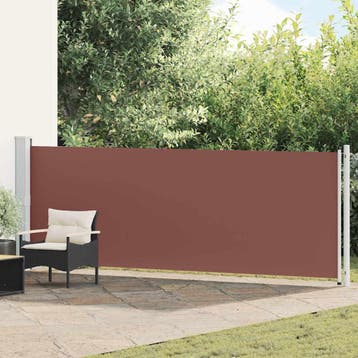 vidaXL Tuinscherm uittrekbaar 140x600 cm bruin, Verzenden, Nieuw