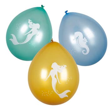 Zeemeermin Ballonnen 25cm 6st, Verzenden, Nieuw